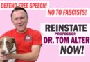 EE. UU. ¡Defender la libertad de expresión! ¡No a los fascistas! Reincorporación inmediata del profesor Dr. Tom Alter!